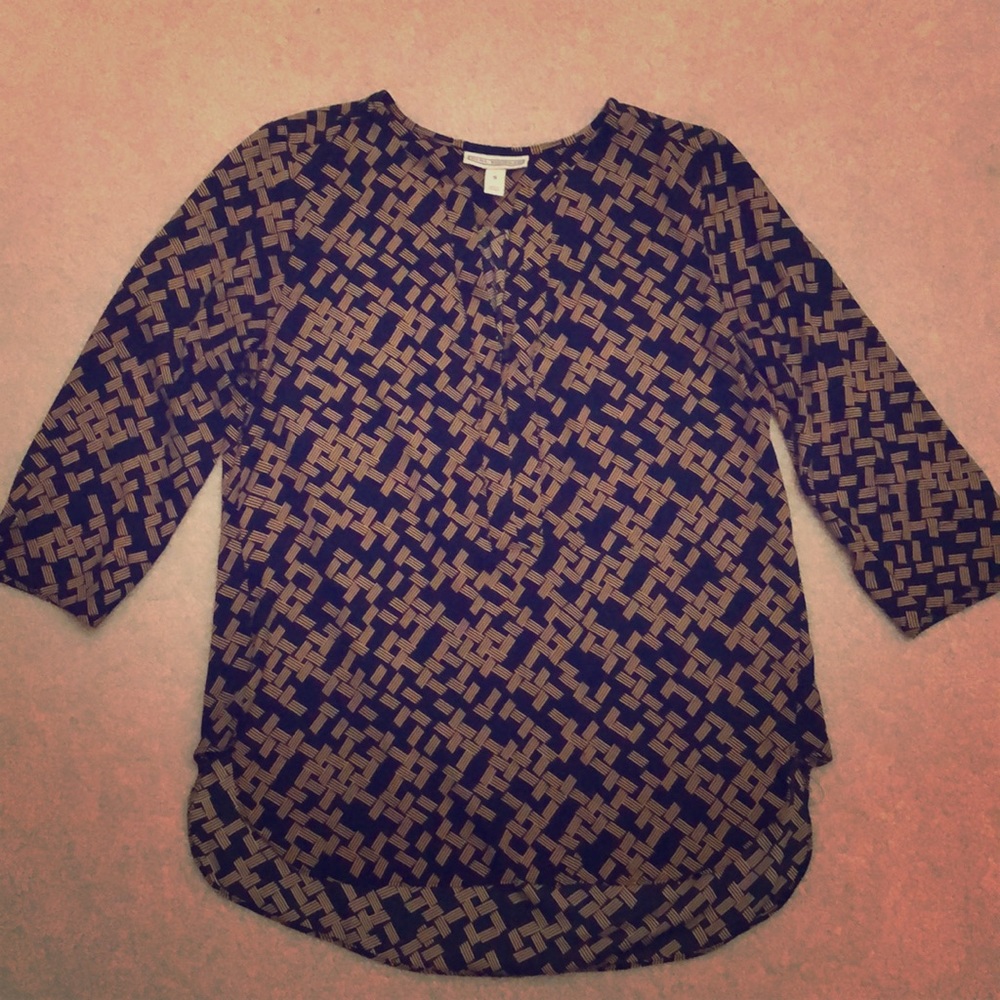 Dana Buchman brown and black blouse